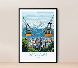 Santiago Chile Travel Poster Premium Quality Choose your Size - Picture 1 of 3