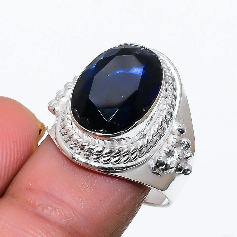 Blue Tanzanite Gemstone 925 Sterling Silver Jewelry All Size Ring For Gift - Image 1 of 1