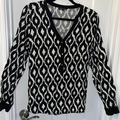 Top para mujer grande VIOLET & CLAIRE negro manga larga cuello en V Foto 1 de 4