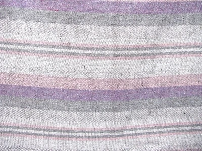 Vintage Wool Fabric Gray Striped Purple Pink Lightweight 2 yds 60” Wide - Image 1 of 4