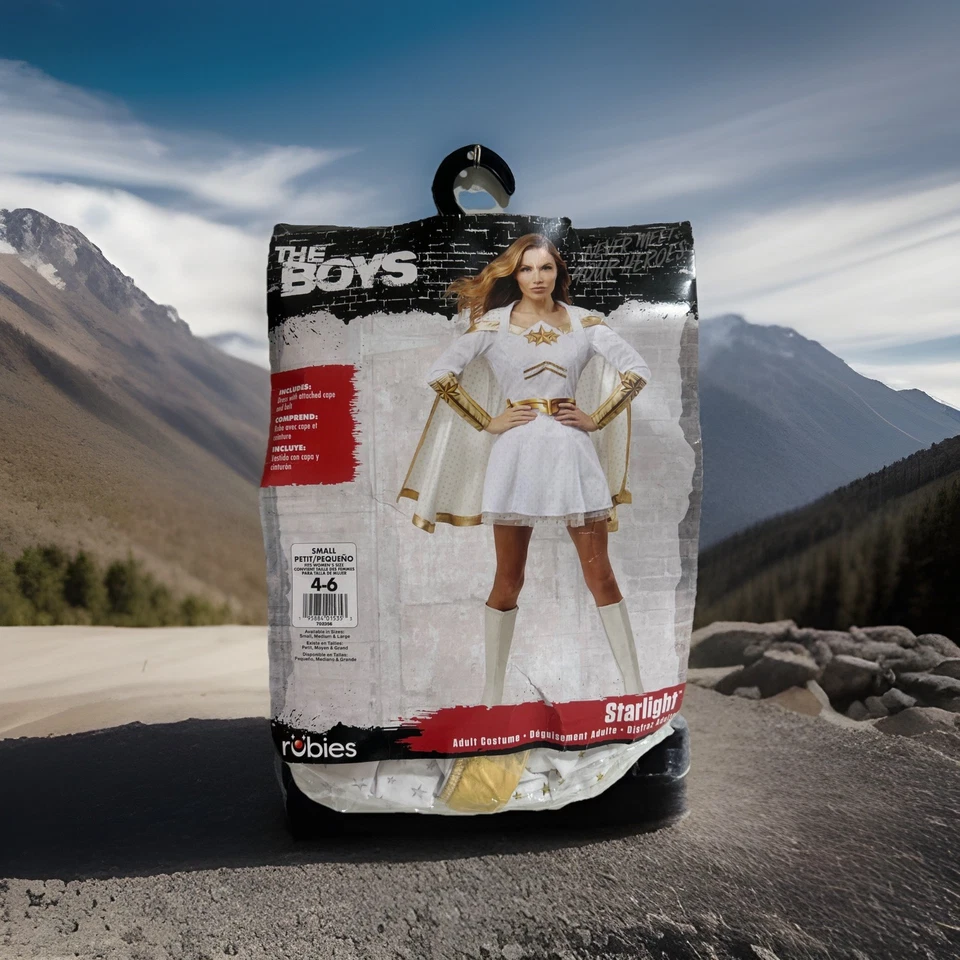 The Boys: Disfraz Starlight Adulto PEQUEÑO 4-6 Vestido con Capa y Cinturón (TODAVÍA SELLADO) Foto 1 de 4