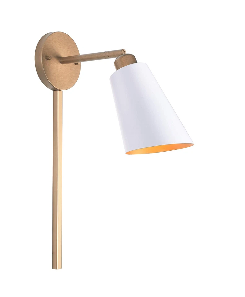 Apliques Kenroy Home 93630WH Alvar, medianos, blanco mate y latón antiguo Foto 1 de 4