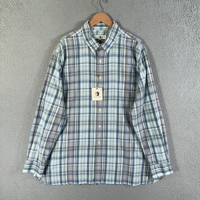 Camisa Cabeza de Pato Para Hombres 2XL Azul Murphy Algodón Slub Deporte Manga Larga Botón Foto 1 de 4