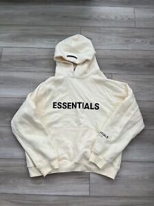 Fear Of God Fog ESSENTIALS Cream Pullover Hoodie Size Small