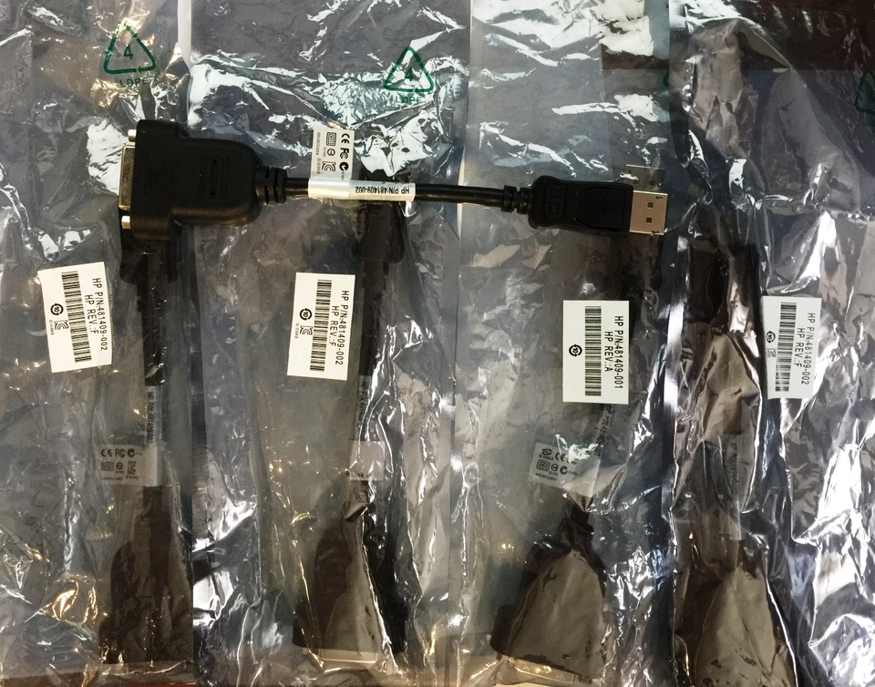 HP 481409-002 DP to DVI dongle Display Port Cable Adapter, New Genuine. - Image 1 of 1