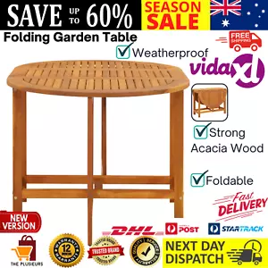 Wooden Dining Table Outdoor Garden Patio Balcony Folding Drop Leaf Furniture AU - Picture 1 of 13