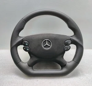 2005 MERCEDES AMG SL55 R230 STEERING WHEEL G55 CLK55 SL500 GEAR BUTTON FLAT w209 - Picture 1 of 7