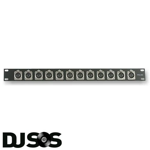 Pulse 1U XLR Rack Panel with 12 x 3 Pin XLR Female Connectors Studio PA System - Image 1 of 1