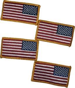 US Military USA FLAG | REVERSE | SEW-ON RIGHT SHOULDER UNIFORM - LOT OF 4 - EUC - Picture 1 of 12