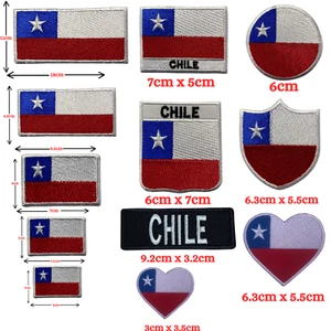 Insignia bordada bandera país Chile hierro en parche diferentes tamaños disponibles - Imagen 1 de 15