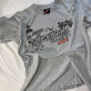 Red Stripe Beer Shirt Mens Med Jamaican Vacation Destination Tee Hipster College - Picture 1 of 10