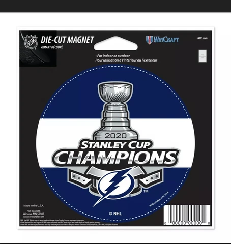 Tampa Bay Lightning Stanley Cup 2020 Die Cut Magnet 5" x 6" Wincraft Go Bolts! Cover