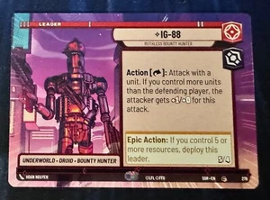 Star Wars Unlimited Spark of Rebellion IG-88 Droid HYPERSPACE Leader Card - Picture 1 of 2