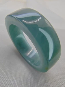Icy Ice Bluish Green Natural Jadeite Jade Band Ring # US SIZE 12 .5 # 21.80mm - Picture 1 of 23