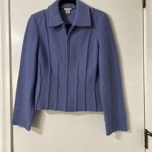 Mythology Womens Size M Blue 100% wool sweater/jacket Cardigan Full Zipper - Picture 1 of 8