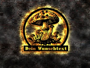 Bild Plakat LED Wandbild Pilze sammeln Fliegenpilz Speispilz rauchen getrocknet - Bild 1 von 1