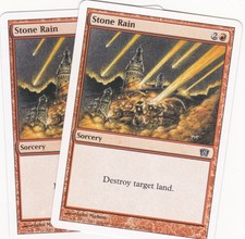 2 x Stone Rain common sorcery from 8th Edition (MTG)