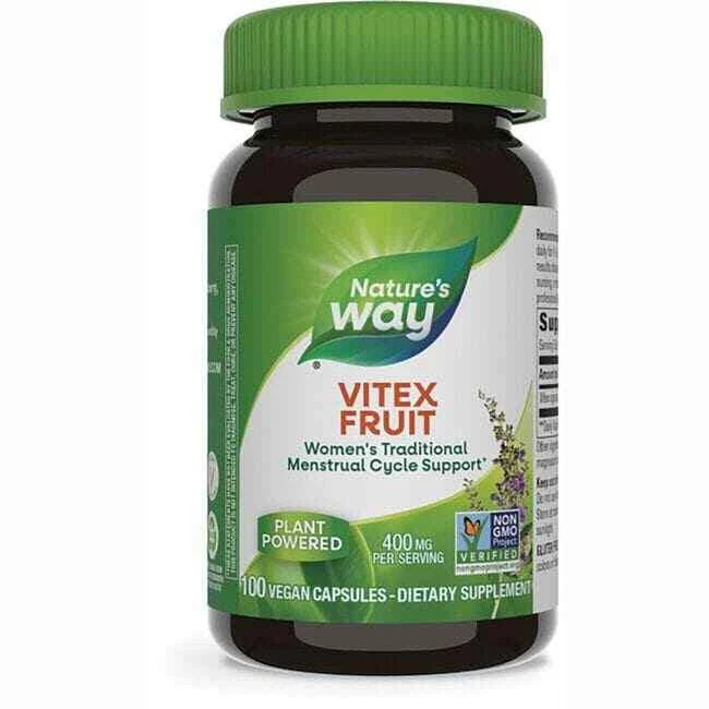 Nature's Way Vitex Fruit 400mg 100 Cápsulas Soporte Tradicional del Ciclo Femenino Foto 1 de 3