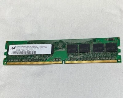 Micron MT16HTF6464AY-40EB2 512MB DDR2 400 CL3 RAM Memory - Image 1 of 3