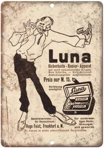 Luna Safety Razors Vintage Ad 12" x 9" Reproduction Metal Sign ZF49 - Picture 1 of 1
