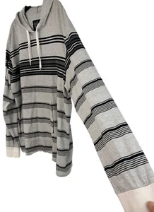 4XL Blue Gear Mens Striped Hoodie Shirt Lightweight Cotton GUC 8846 - Picture 1 of 9