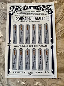 Vintage French  Sign 1930's  Maladies De La Peau  9 1/2 X 14 1/2  Orig Tagboard - Picture 1 of 6