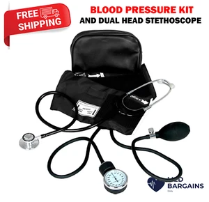 Estetoscopio de doble cabeza y kit de presión arterial Dixie EMS puño de BP adulto - negro - Imagen 1 de 7