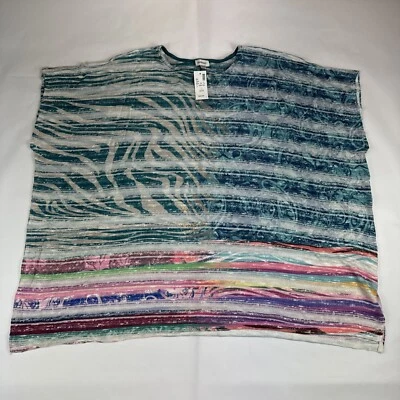 Suéter sin mangas Avenue para mujer 14/16 rayas cachemira estampado animal túnica camisa Foto 1 de 4