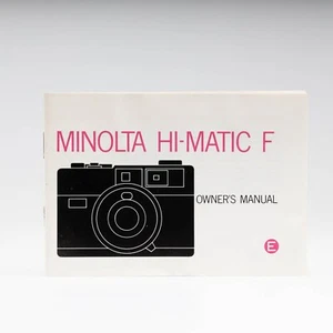 *MINT* Minolta Hi-Matic F English Camera Instructions Book Owner's Manual - Photo 1 sur 5