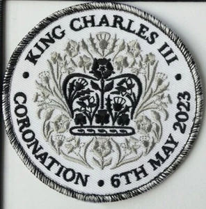 King Charles Official Coronation Emblem Badge / Patch Black/Grey - Picture 1 of 1
