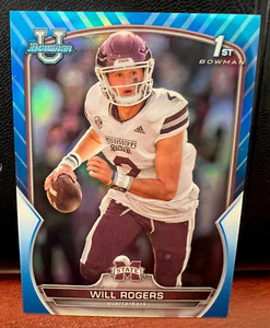 Will Rogers 2022 Bowman Chrome University Blue Refractor /199 #46 Mississippi St
