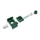 100x mounting double bar mat fence fence clamp plate RAL 6005 moss green