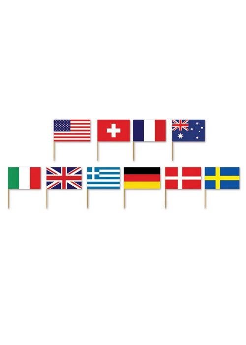 International Assorted Flag Party Picks Pack 50 - Image 1 of 1