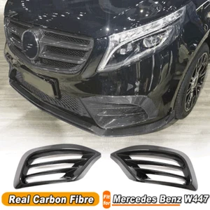 Para Mercedes W447 Clase V 2020-2021 Carbon Front Splitter Flaps Aletas Canards - Imagen 1 de 9
