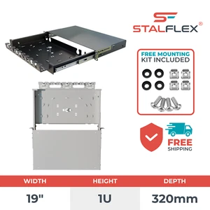 19 Zoll 1U 320 mm RACK Netzwerkkabel Verlängerungsschublade für Netzwerk-Datenschrank - Bild 1 von 17