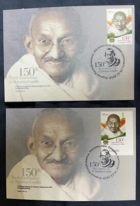 150th Birth Anniversary Of Gandhi Kyrgyztan Official Maxi Card Perf And Imperf - Picture 1 of 1