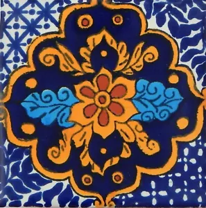 Mexican Tiles Ceramic Mexican Talavera Handmade Tile 50 PCS 4x4 - C217 - Picture 1 of 1