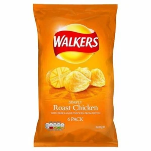 Walkers Roast Chicken Crisps 25g x 6 per pack - Picture 1 of 1