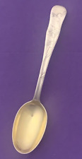 TIFFANY LAP OVER EDGE Acid Etched FLORAL Sterling Coffee Spoon 4 5/8"