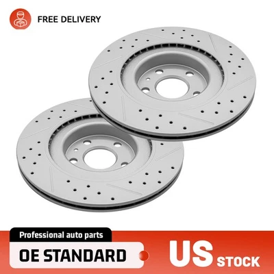 12.6 英寸后钻槽盘式制动转子适用于沃尔沃 S60 S90 V60 V90 XC60 XC90 — 第 1/4 张图片