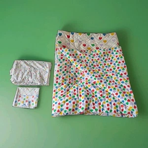 VTG Sears Young At Heart Rainbow Hearts Twin Comforter Sheet Pillow Case Set - Picture 1 of 13