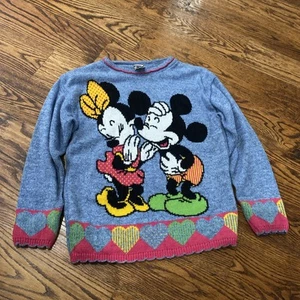 MICKEY’S STUFF FOR KIDS BY JET SET Vintage USA Made Mickey Minnie Sweater Xl Kid - Picture 1 of 5