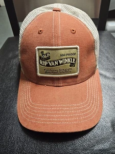 Old Rip Van Winkle Bourbon Orange & White Mesh Adjustable Baseball Cap/Hat Clean - Picture 1 of 11