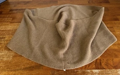 J Crew Infinity Bufanda Mezcla Lana Tejido Waffle Marrón Foto 1 de 4