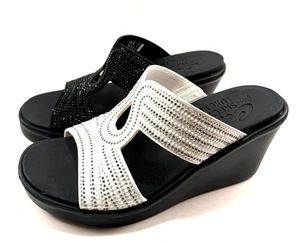 Sandalia Skechers 119616 Luxe espuma sin cordones cuña media adornada elige talla/color - Imagen 1 de 15