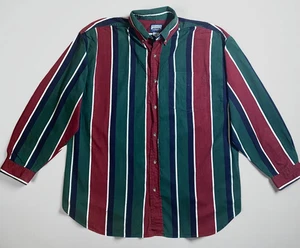 Vintage Wrangler style Mens L Striped Button Up Western Brushpopper Rodeo 90s - Picture 1 of 6
