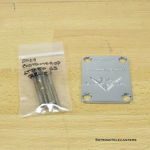 Fender Custom Shop Ltd Ed 63 Relic Stratocaster Neck Plate Vintage Chrome Plate - Picture 1 of 1