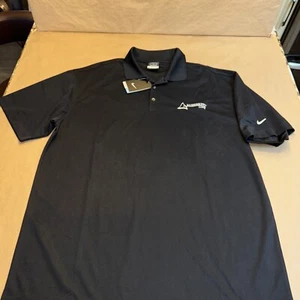 Neu mit Etikett Nike Golf Dri-FIT Herren XL schwarz Poloshirt Swoosh & Mississippi limettenfarbenes Logo A2 - Bild 1 von 8