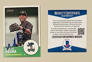 Marcell Ozuna signiert signiert 2012 Topps Heritage ML Karte #122 Beckett BAS - Bild 1 von 1