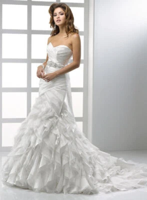 Sottero  & Midgley Wedding Dress 8 Sloan JSM1480FB Corset Organza Tulle Train - Image 1 of 4